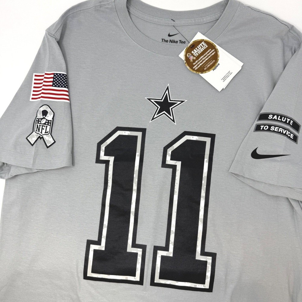 Nike Dallas Cowboys Micah Parsons 11 Salute‎ to Service Gray T-Shirt Mens L NEW